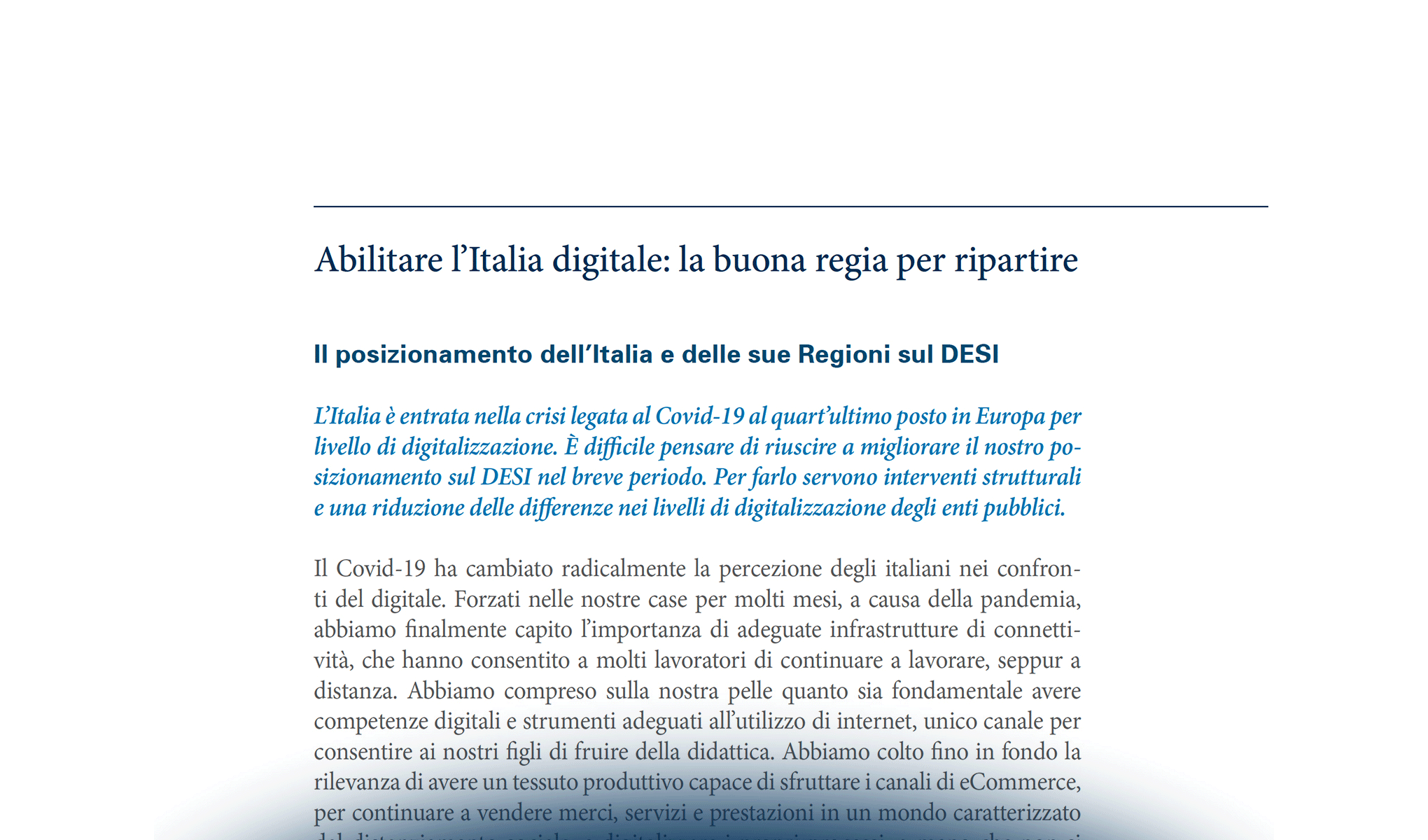 Abilitare l’Italia digitale: la buona regia per ripartire